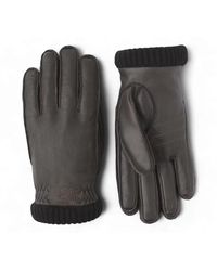 Hestra - Deerskin Primaloft Rib Handschoenen, Donkerbruin - Lyst