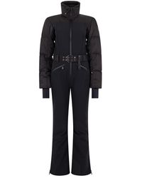 Moncler - Fitness ,Zwart ,Leer Gewatteerd Ski-Pak - Lyst
