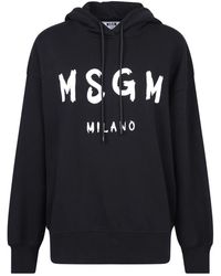 MSGM - Hoodies & Sweatvesten ,Zwart ,Katoen Mdm 515 Hoodie - Lyst