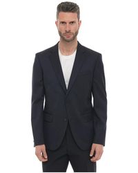BOSS - Jassen ,Blauw ,Wol H-Huge Jas - Lyst