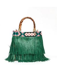 La Milanesa - Umweltfreundliche handtasche aus grünem jute - Lyst