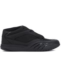 Givenchy - Schoenen ,Zwart ,Leer Zwarte Mid-Top Leren Sneakers - Lyst