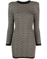 Balmain - Minikleid Aus Jacquard Aus Einer Wollmischung - Lyst