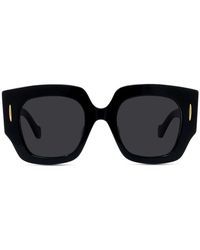 Loewe - Accessoires ,Zwart ,Elegante Oversize Zonnebril Zwart Acetaat - Lyst