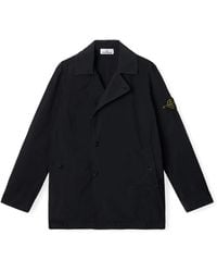 Stone Island - Blaue Jacke Für Männer Stilvoller Komfort - Lyst