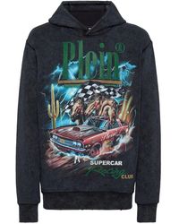 Philipp Plein - Hoodies & Sweatvesten ,Zwart ,Katoen Hoodie Sweatshirt Ls Racing Club - Lyst