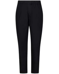 Low Brand - Pantaloni in cotone nero con elastico - Lyst