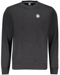 North Sails - Hoodies & Sweatvesten ,Zwart ,Katoen Zwarte Katoenen Sweatshirt Met Applique Logo - Lyst