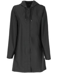 Rains - Jassen ,Zwart ,Zwarte Waterdichte Jas Met Capuchon - Lyst