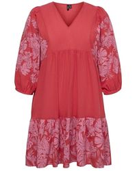 Vero Moda - Kleedjes ,Rood ,Katoen Vmctippe Short Dress - Lyst