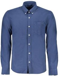 North Sails - Camicia blu in cotone ricamata - Lyst