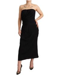 Dolce & Gabbana - Midi Suit Strapless Sheath Midi Jurk - Lyst