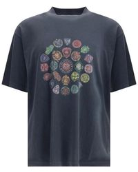 Balenciaga - Tops ,Zwart ,Katoen Logo Print Katoenen T-Shirt - Lyst