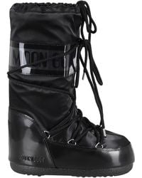 Moon Boot - Schwarze Satin Icon Glance Stiefel - Lyst