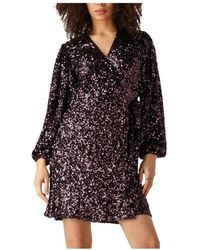 Notre-v - Kleedjes ,Paars ,Polyester Paarse Mini Jurk Nv-Elena - Lyst