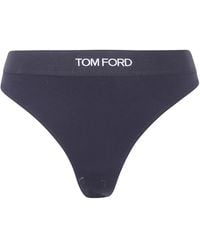 Tom Ford - Ondergoed ,Blauw ,Polyester Modal Signature Thong - Lyst