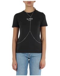 Replay - T-shirt in cotone con dettaglio catena rimovibile - Lyst