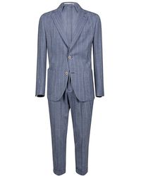 Eleventy - Slim Fit Wolle Seide Leinen Anzug - Lyst