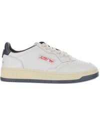 Autry - Witte Leren Sneakers Met Blauwe Hiel - Lyst