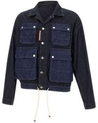 DSquared² - Jassen ,Blauw ,Katoen Cargo Jean Jacket - Lyst