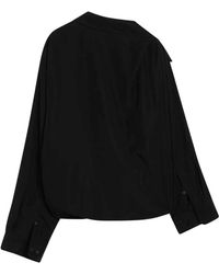 Balenciaga - Overhemden ,Zwart ,Zwarte Overhemd Met Lange Mouwen - Lyst