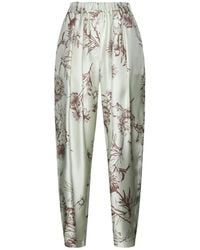 Alysi - Pantaloni in seta con stampa di tarassaco - Lyst