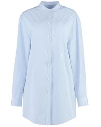 Jil Sander - Overhemden ,Blauw ,Katoen Cotton Poplin Shirt - Lyst