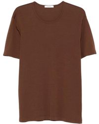Lemaire - Geribbelde U-Hals T-Shirt - Lyst