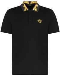 Versace - Gestreiftes Kragen Polo Shirt - Lyst