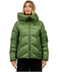 AFTER LABEL - Kurze Glänzende Nylon Helsinki Jacke - Lyst