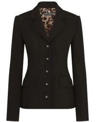 Dolce & Gabbana - Straight woolen crêpe jacket - Lyst