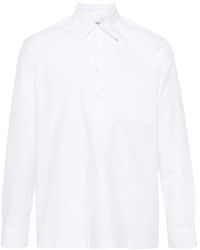 Valentino Garavani - Camicia bianca in popeline di cotone con colletto a punta e chiusura con bottoni - Lyst