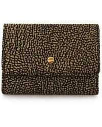 Borbonese - Accessoires ,Bruin ,Leer Medium Portemonnee Met Flap - Lyst