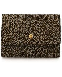 Borbonese - Accessoires ,Bruin ,Leer Medium Portemonnee Met Flap - Lyst