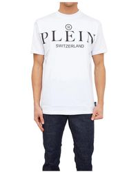 Philipp Plein - Tops ,Wit ,Katoen Witte T-Shirts Voor Een Stijlvolle Look - Lyst
