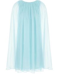 Max Mara - Kleedjes ,Blauw ,Chiffon Footing Flared Dress - Lyst