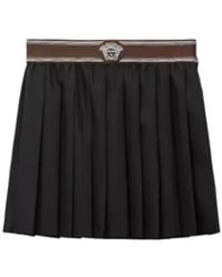 Versace - Geplooide Wol-Mohair Minirok - Lyst