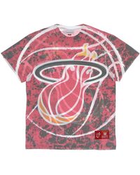 Mitchell & Ness - Tops ,Veelkleurig ,Katoen Miami Heat Nba Tee Hardwood Classics - Lyst