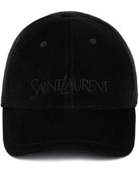 Saint Laurent - Schwarze cord baseball cap - Lyst