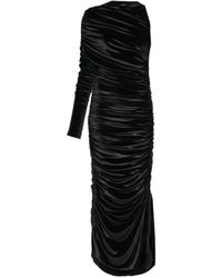 Mugler - Zwarte Asymmetrische Fluweel Kimono - Lyst