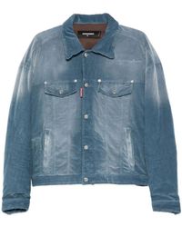 DSquared² - Blauwe Denim Jack Met Klepzakken - Lyst