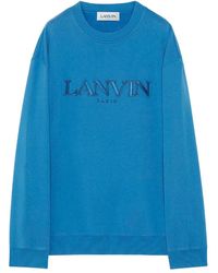 Lanvin - Blauw Katoenen Oversized Sweatshirt Neptune - Lyst