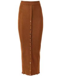 Rabanne - Rokken ,Bruin ,Bruine Maxi Gebreide Rok - Lyst