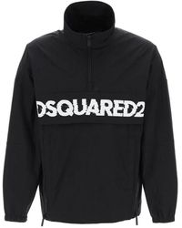 DSquared² - Anorak mit logo-print und stehkragen - Lyst