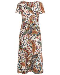 Etro - Kleedjes ,Veelkleurig ,Polyester Geprinte Midi-Jurk - Lyst
