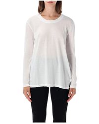 James Perse - Tops ,Wit ,Katoen Clear Jersey Long Sleeve Tee - Lyst
