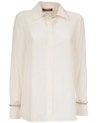 Max Mara - Zijden Blouse Met Klassieke Kraag En Knoopdetails - Lyst