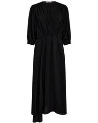 co'couture - Asymmetrisches v-kleid in schwarz - Lyst