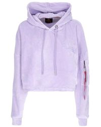 Alpha Industries - Hoodies & Sweatvesten ,Paars ,Polyester Geknipte Chenille Hoodie Met Ritssluiting - Lyst
