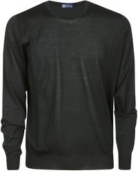hindustrie - Truien & Vesten ,Groen ,Wol Groene Merino Wol Crewneck Trui - Lyst